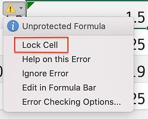 How to Protect Formulas in Excel step 2