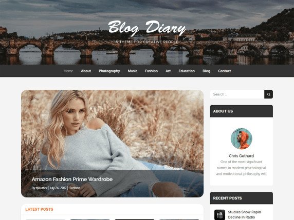 blog diary free wordpress theme