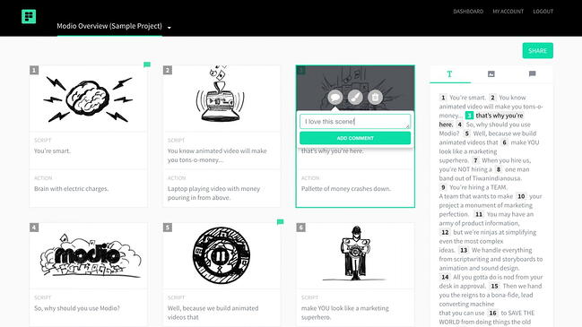 Storyboarding software by Plot