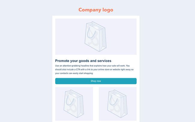 Free HTML email template by HubSpot