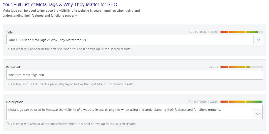 an seo plugin to help you create meta descriptions