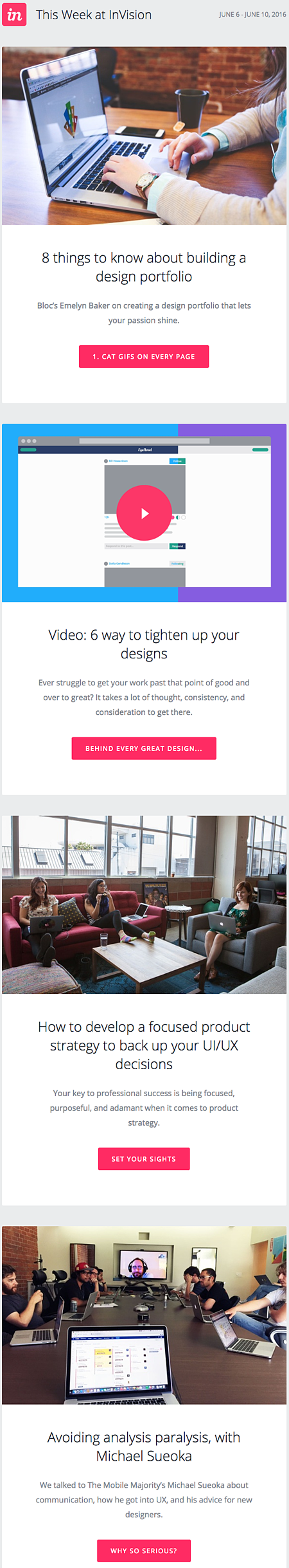 Email Newsletter Example: InVision