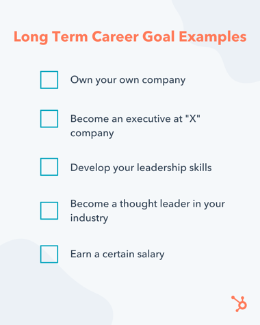 examples of long term career goals