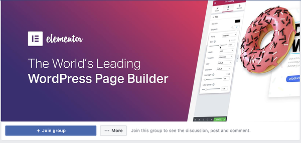 best facebook groups: elementor