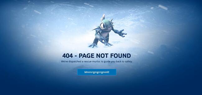 404 error page example from the website blizzard entertainment