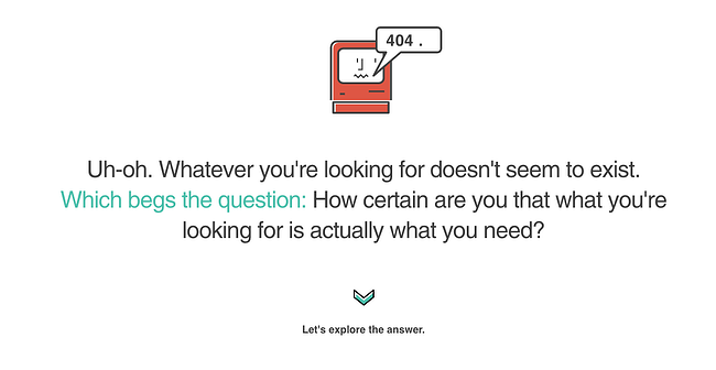 404 error page example from the website ervin and smith