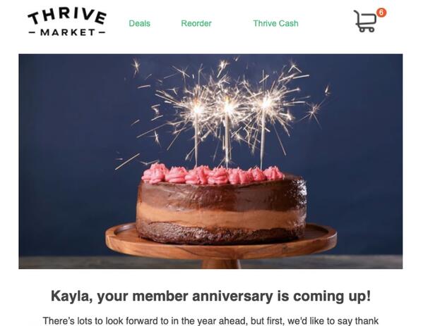 thrive market retargeting ad for subscription expiration reminder 