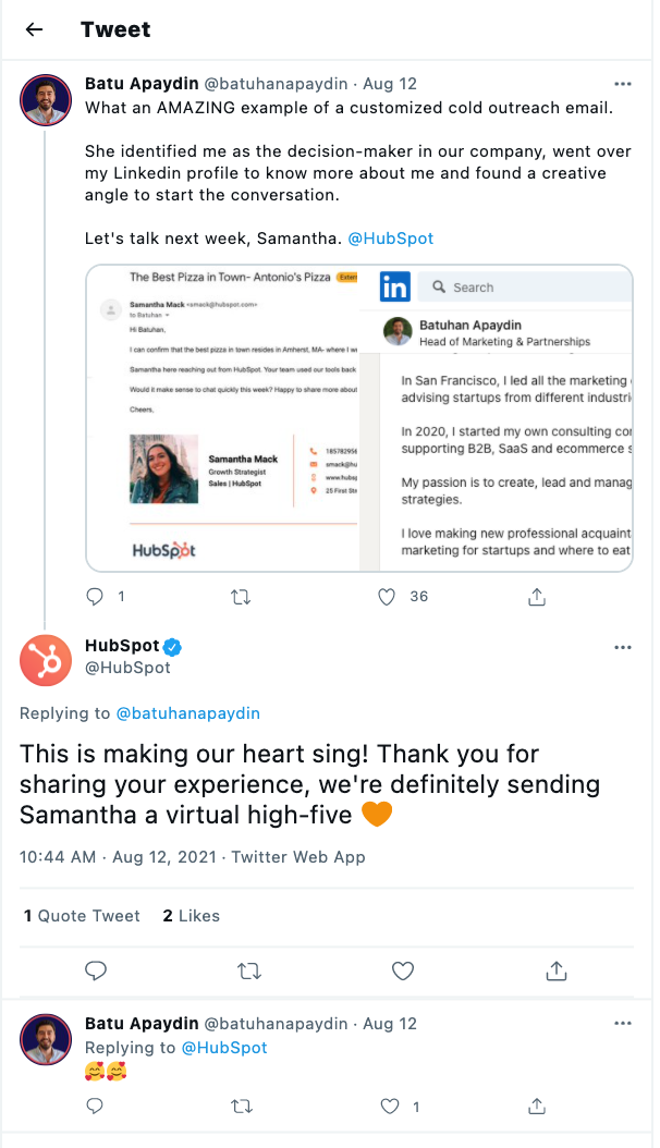 HubSpot using organic social media to drive traffic to their website