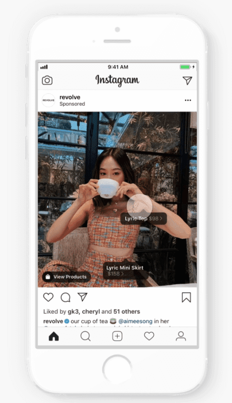Instagram Shopping Ad example.