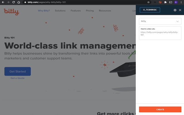 Bitly Chrome extension