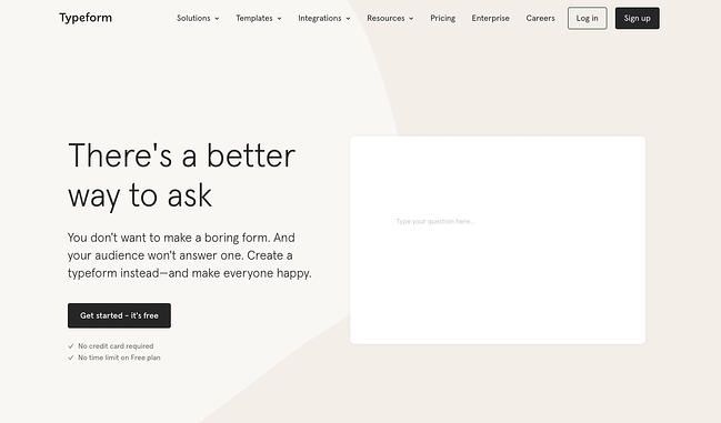 Brand awareness freemium: Typeform