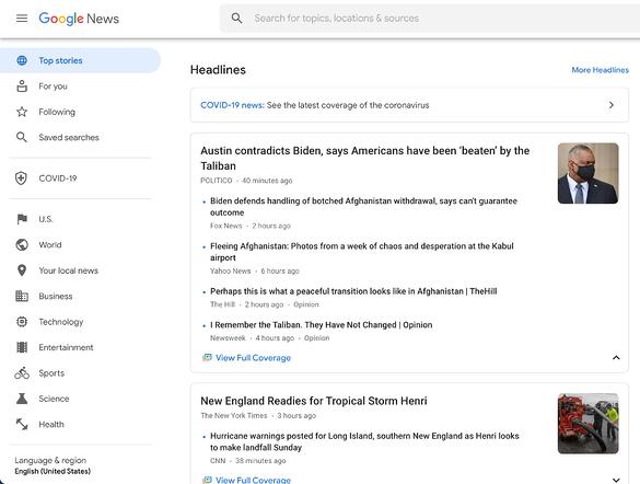 google news news content aggregator