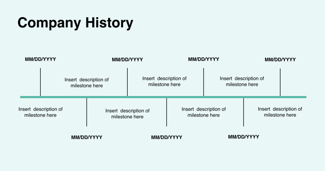 Company history on profile template