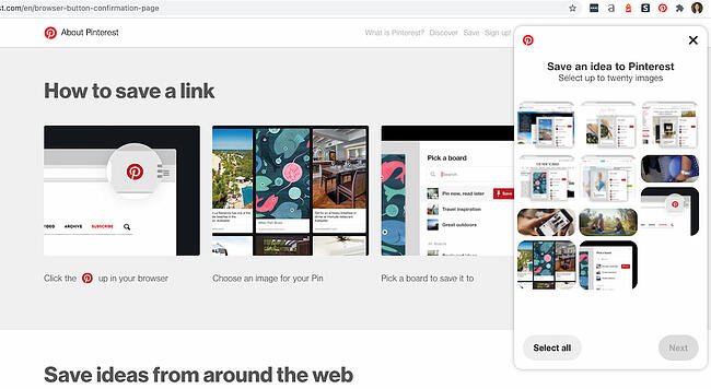 Pinterest Chrome extension