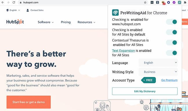 ProWritingAid Chrome extension