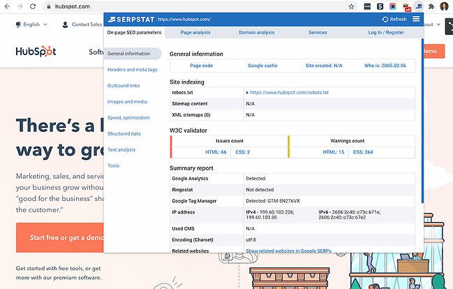 Serpstat Website SEO Checker Chrome extension