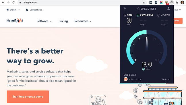 Speedtest by Ookla Chrome extension