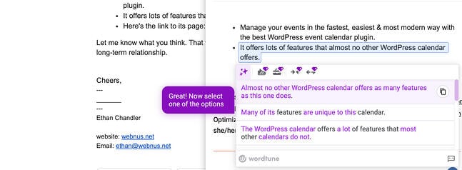 WordTune Chrome extension