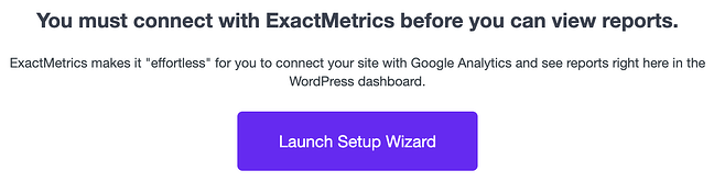 wordpress google analytics: exactmetrics setup prompt