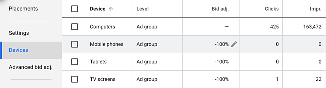 device targeting example