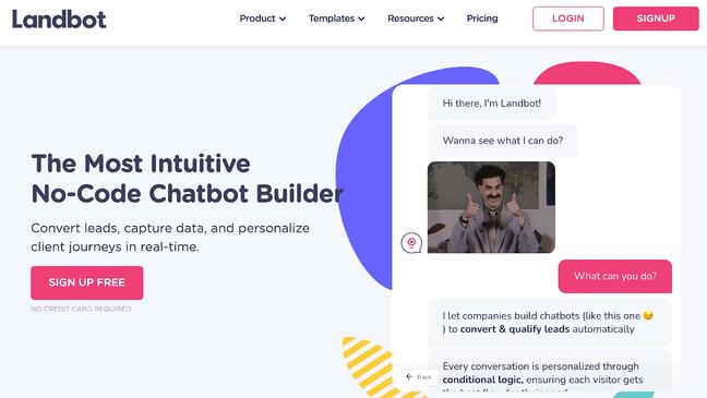 Landbot Landing Page Example