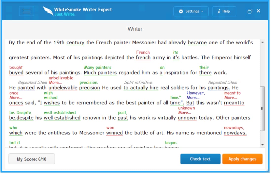 WhiteSmoke grammar checker app