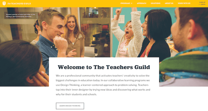 Teacher's Guild best website design award winner 2016