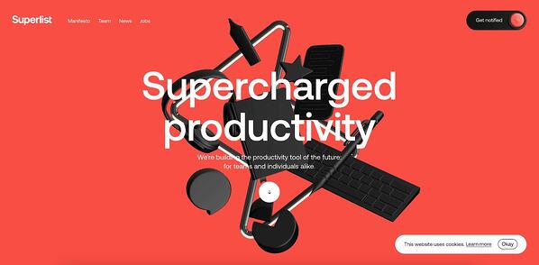 best website designs from 2021: superlist