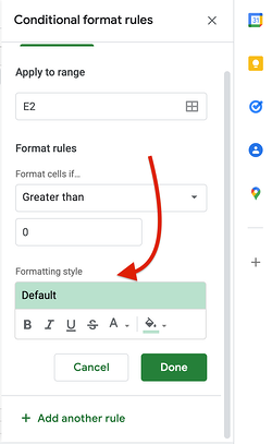 how to set the conditional formatting step 4