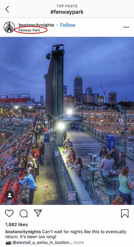 geotag fenway park