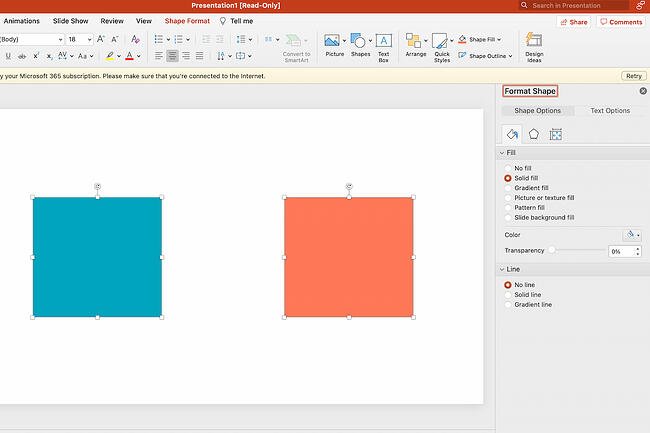 powerpoint presentation: format object pane