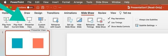 powerpoint presentation: using presenter view