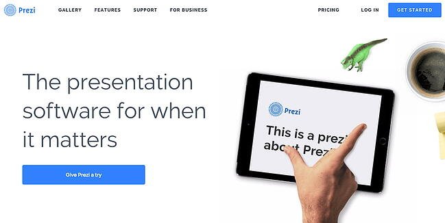 CTA example: Prezi