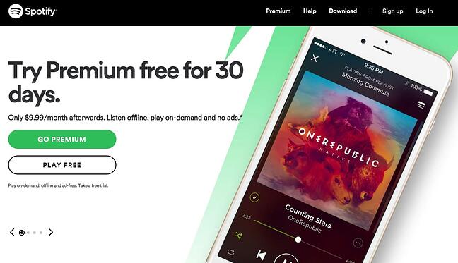 CTA example: Spotify