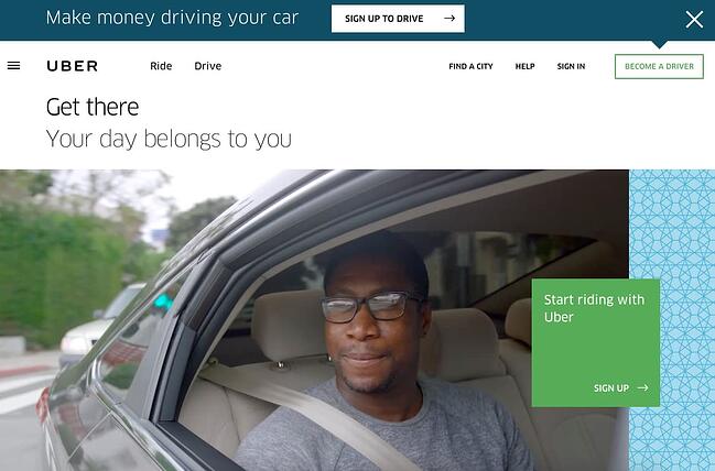 CTA examples: Uber