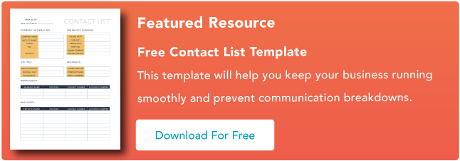 contact list template