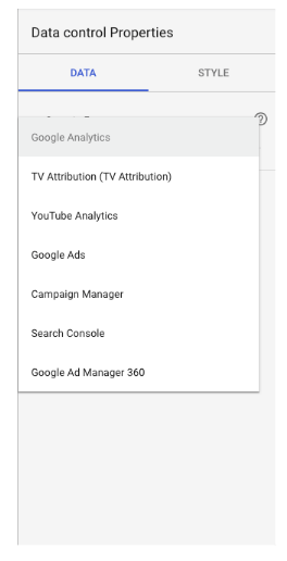 google data studio tips: data control source