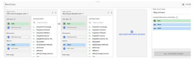 google data studio tips: choosing data sources for blending data