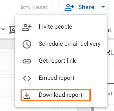 google data studio tips: download report