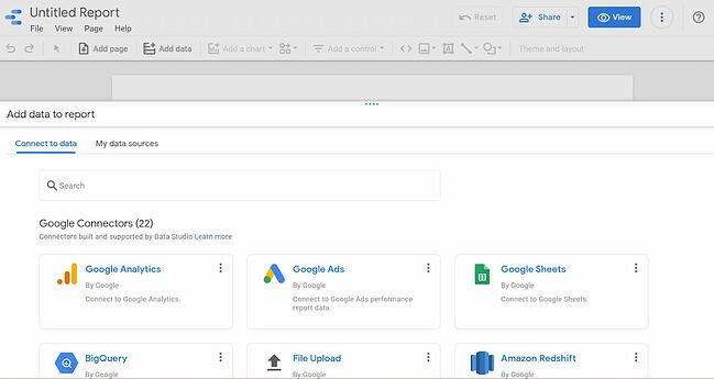how to connect data sources to google data studio: analytics