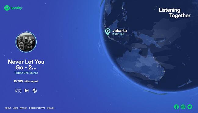 microsite examples: spotify listening together page