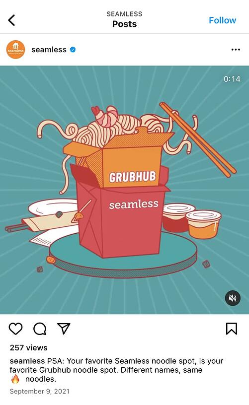 integrated media plan examples: seamless and grubhub