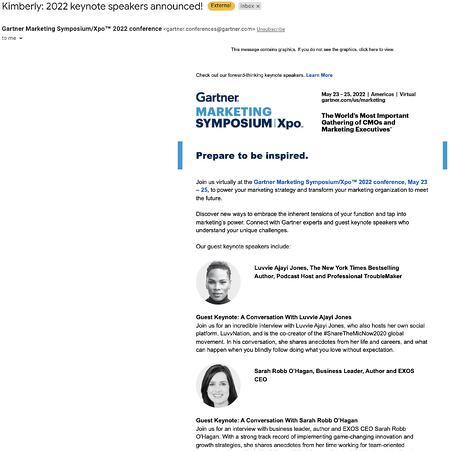 email newsletter example: Gartner-name subject line