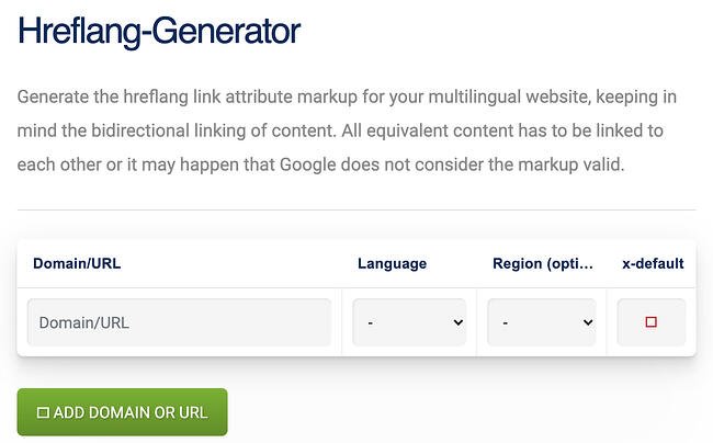 Hreflang Tags Generator Tools: Sistrix