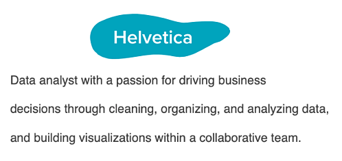 best resume font: helvetica