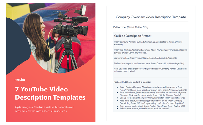 HubSpot's 7 YouTube Video Description Templates