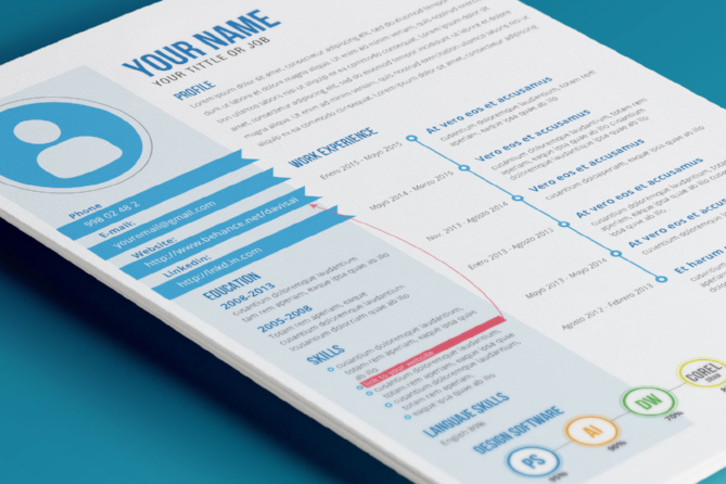 Best Resume Template: bold pops of color resume