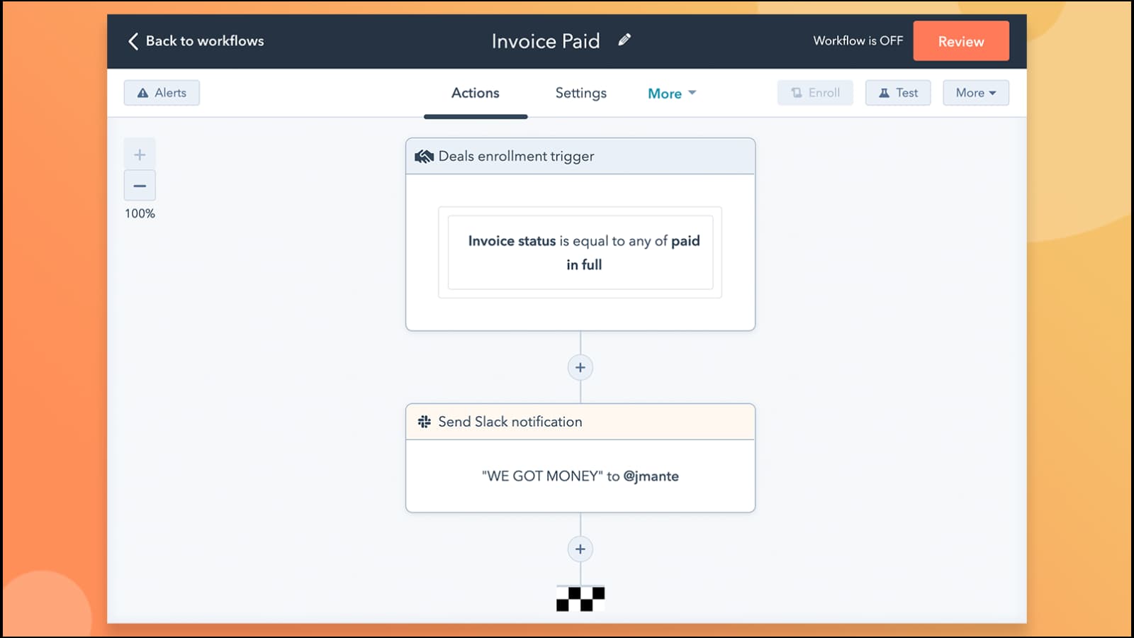 Finance workflow automation example