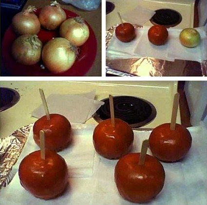 Caramel onions office prank