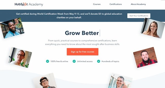 Content creation example: HubSpot Academy